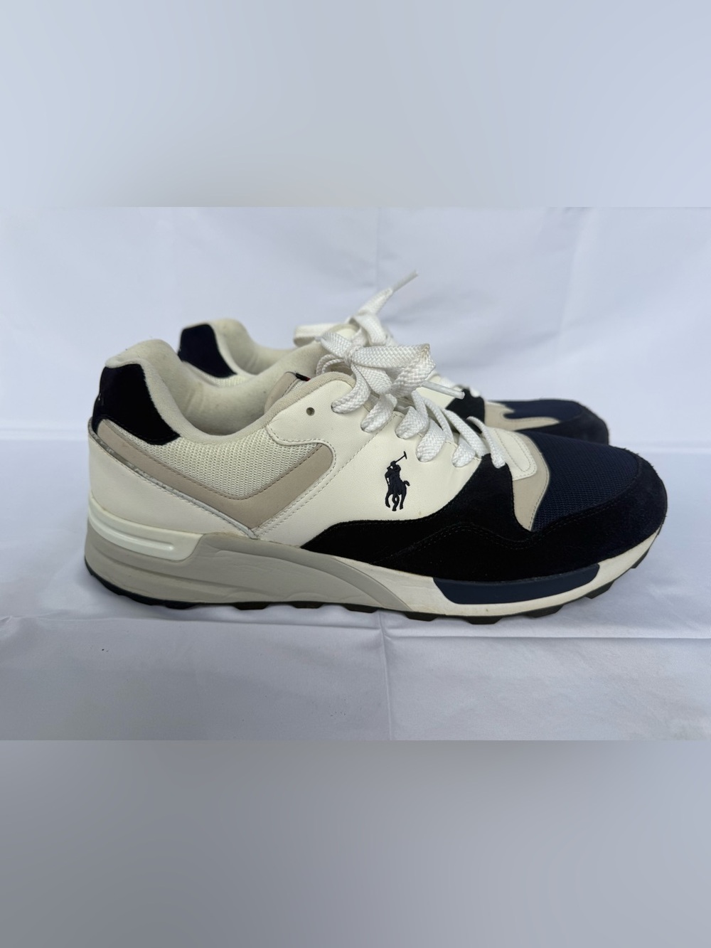 Polo by Ralph Lauren Trackstar Pony Men’s White, Navy & Cream Sneakers